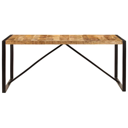 243997 vidaXL Dining Table Solid Rough Mango Wood 180 cm - Brown - 180 x 90 x 76 cm