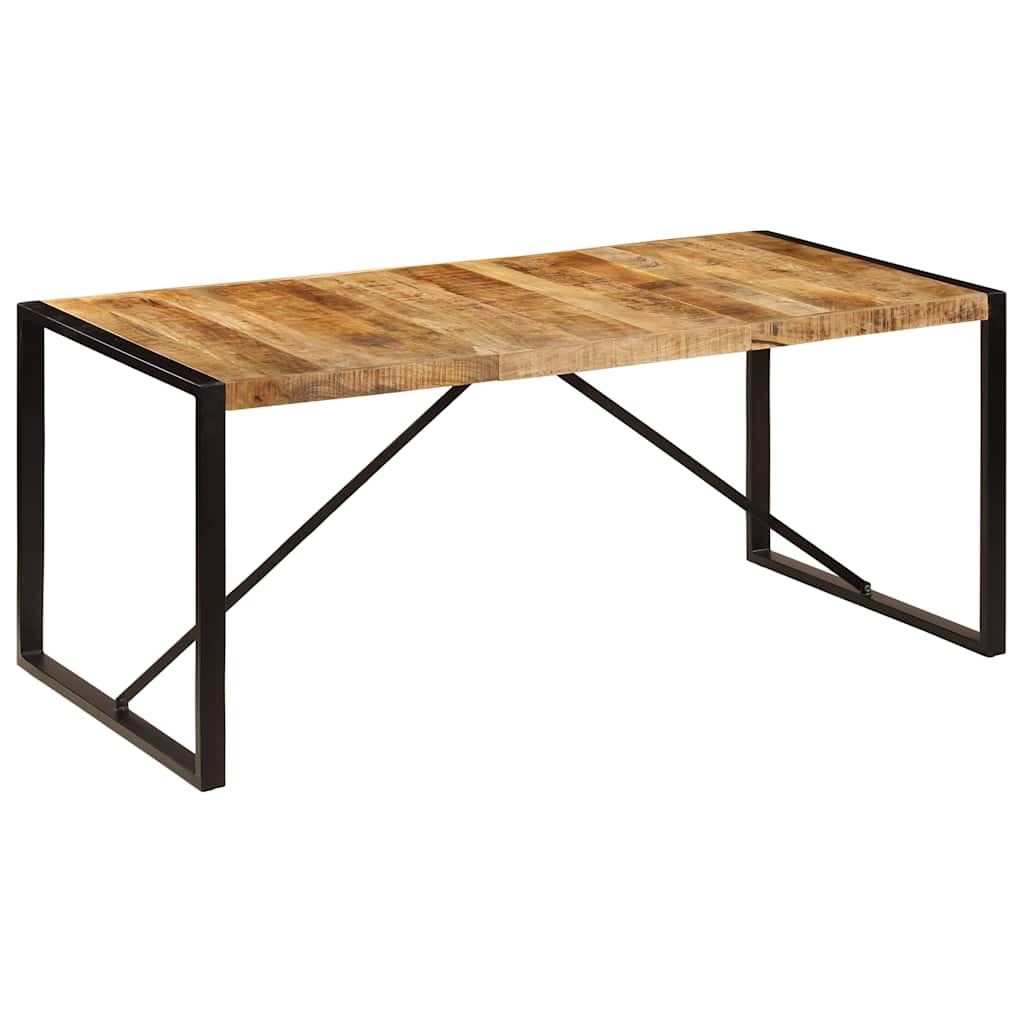 243997 vidaXL Dining Table Solid Rough Mango Wood 180 cm - Brown - 180 x 90 x 76 cm