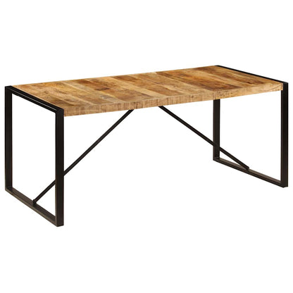 243997 vidaXL Dining Table Solid Rough Mango Wood 180 cm - Brown - 180 x 90 x 76 cm