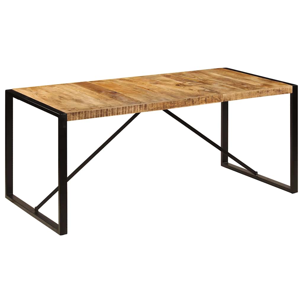 243997 vidaXL Dining Table Solid Rough Mango Wood 180 cm - Brown - 180 x 90 x 76 cm