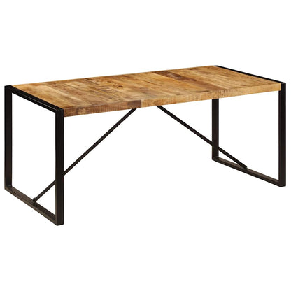 243997 vidaXL Dining Table Solid Rough Mango Wood 180 cm - Brown - 180 x 90 x 76 cm
