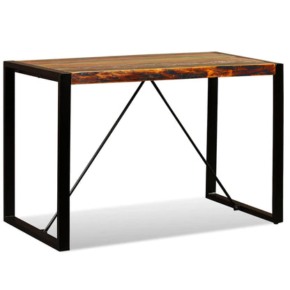 243998 vidaXL Dining Table Solid Reclaimed Wood 120 cm - Multicolour - 120 x 60 x 76 cm