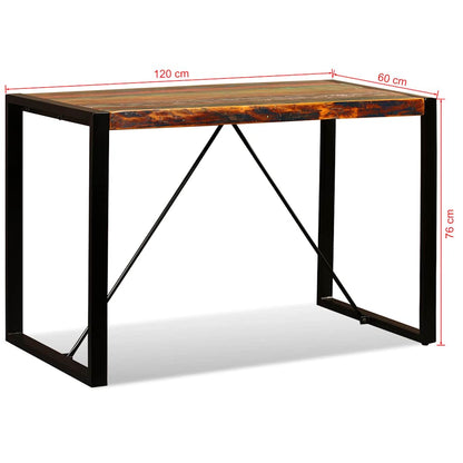 243998 vidaXL Dining Table Solid Reclaimed Wood 120 cm - Multicolour - 120 x 60 x 76 cm