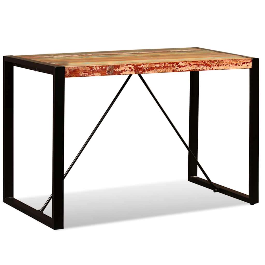 243998 vidaXL Dining Table Solid Reclaimed Wood 120 cm - Multicolour - 120 x 60 x 76 cm