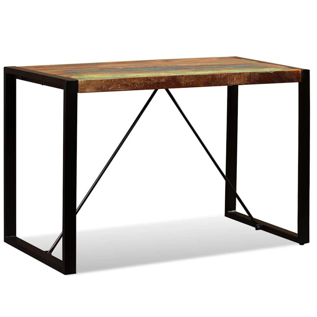 243998 vidaXL Dining Table Solid Reclaimed Wood 120 cm - Multicolour - 120 x 60 x 76 cm