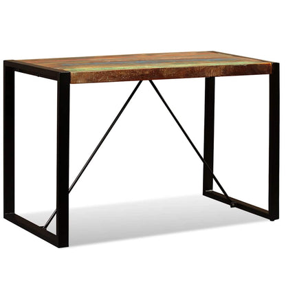 243998 vidaXL Dining Table Solid Reclaimed Wood 120 cm - Multicolour - 120 x 60 x 76 cm
