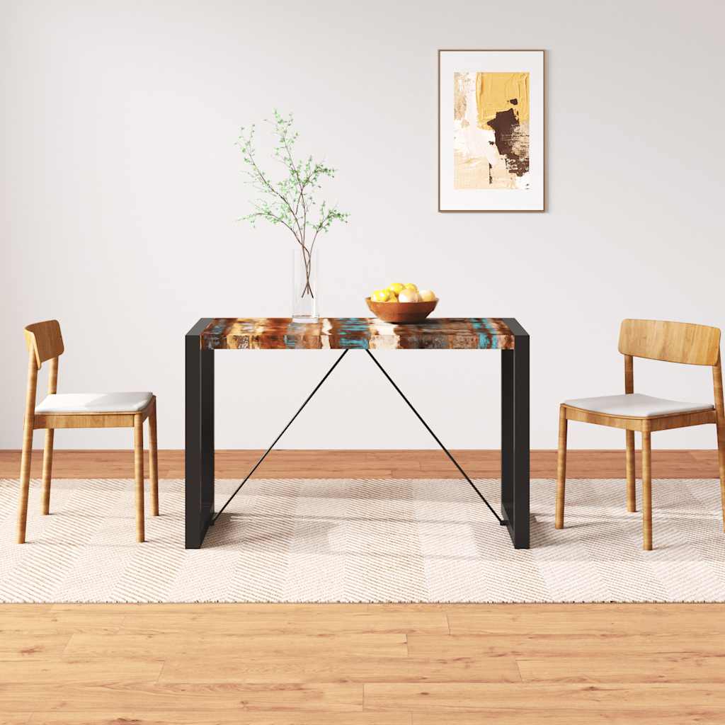 243998 vidaXL Dining Table Solid Reclaimed Wood 120 cm - Multicolour - 120 x 60 x 76 cm