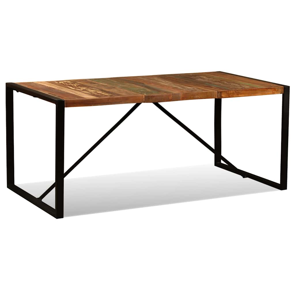 243999 vidaXL Dining Table Solid Reclaimed Wood 180 cm - Multicolour - 180 x 90 x 76 cm