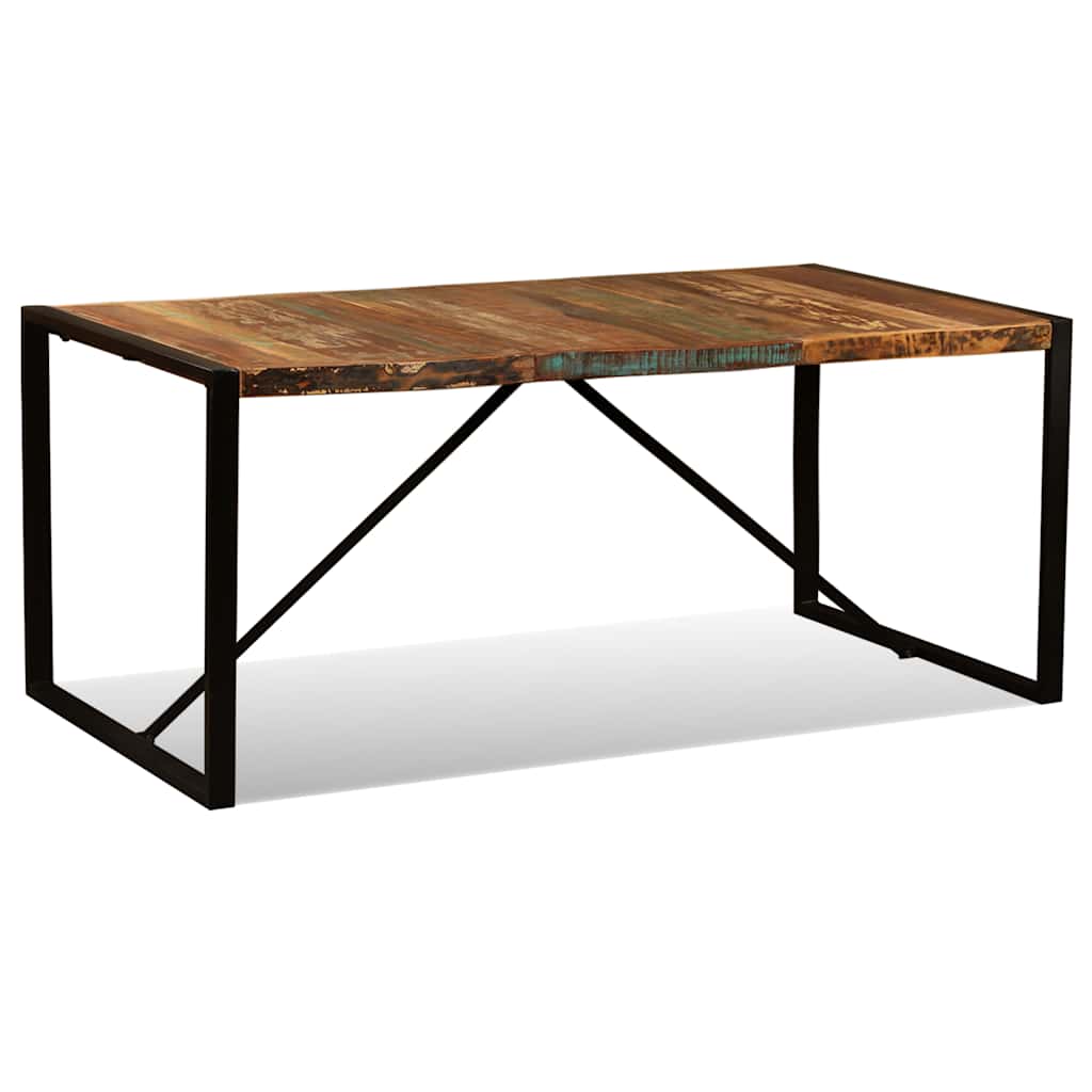 243999 vidaXL Dining Table Solid Reclaimed Wood 180 cm - Multicolour - 180 x 90 x 76 cm