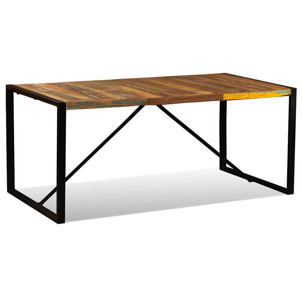243999 vidaXL Dining Table Solid Reclaimed Wood 180 cm - Multicolour - 180 x 90 x 76 cm