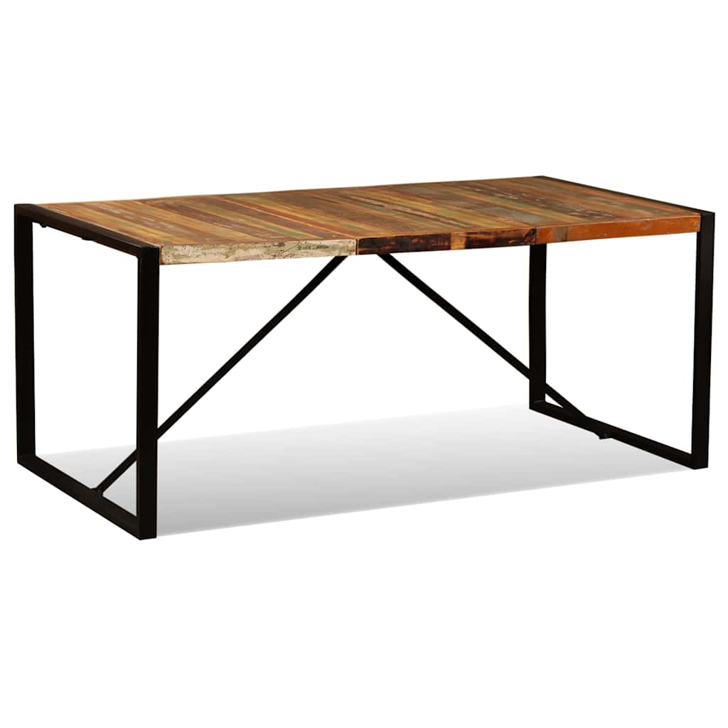 243999 vidaXL Dining Table Solid Reclaimed Wood 180 cm - Multicolour - 180 x 90 x 76 cm