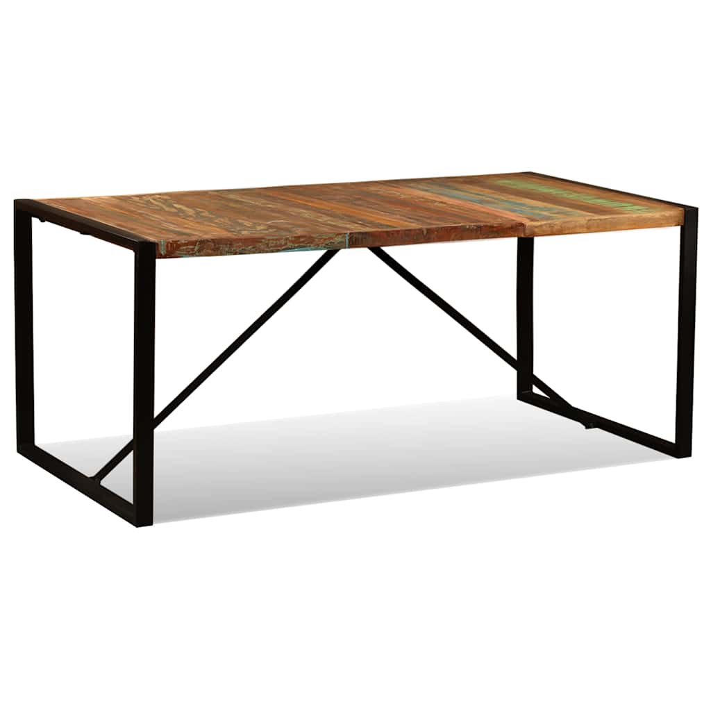 243999 vidaXL Dining Table Solid Reclaimed Wood 180 cm - Multicolour - 180 x 90 x 76 cm