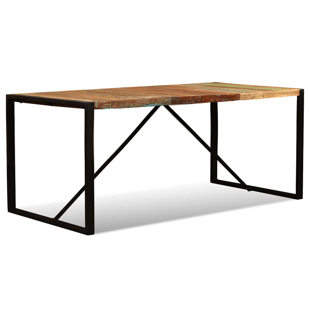243999 vidaXL Dining Table Solid Reclaimed Wood 180 cm - Multicolour - 180 x 90 x 76 cm