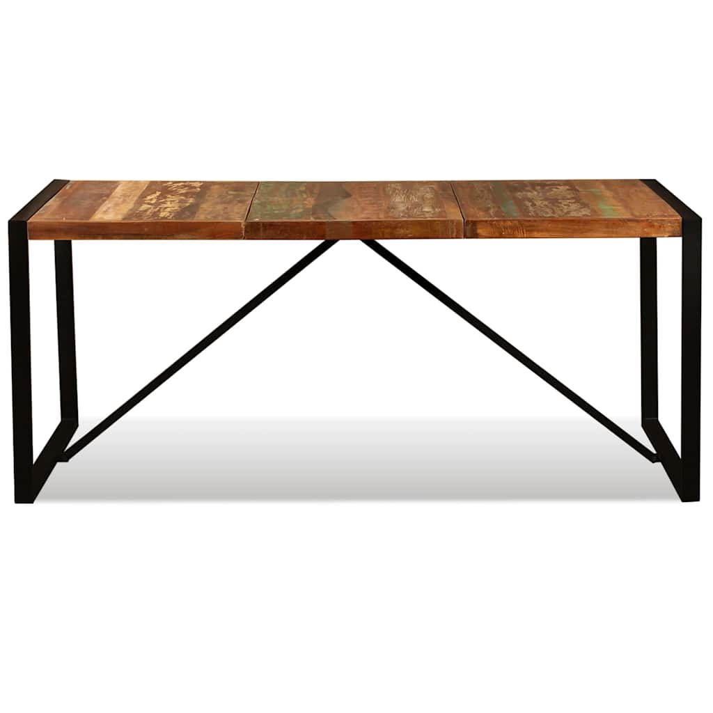 243999 vidaXL Dining Table Solid Reclaimed Wood 180 cm - Multicolour - 180 x 90 x 76 cm