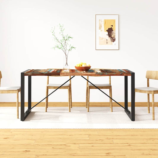 243999 vidaXL Dining Table Solid Reclaimed Wood 180 cm - Multicolour - 180 x 90 x 76 cm