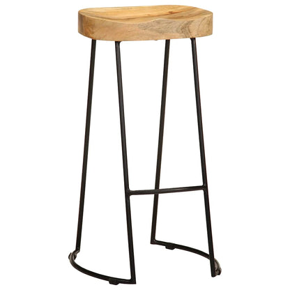 vidaXL Bar Stools 2 pcs Solid Mango Wood - Multicolour - 41 x 44 x 76 cm