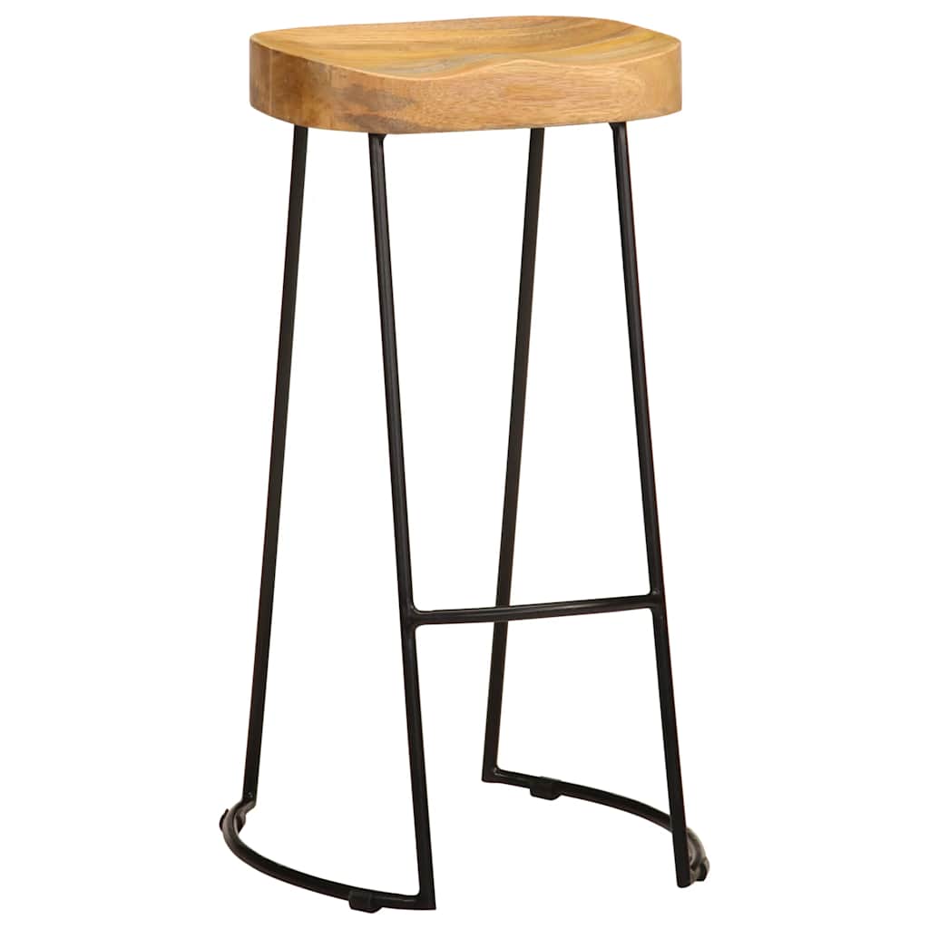 vidaXL Bar Stools 2 pcs Solid Mango Wood - Multicolour - 41 x 44 x 76 cm