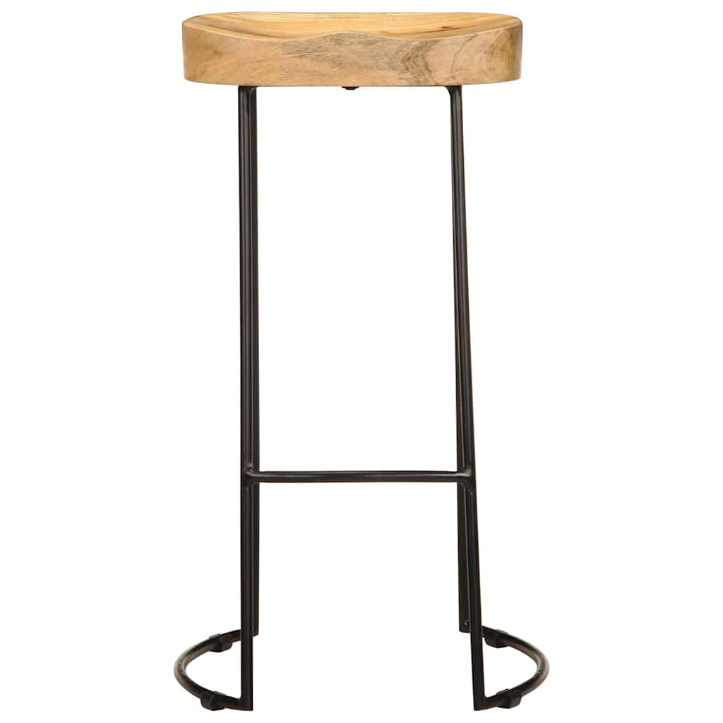 vidaXL Bar Stools 2 pcs Solid Mango Wood - Multicolour - 41 x 44 x 76 cm