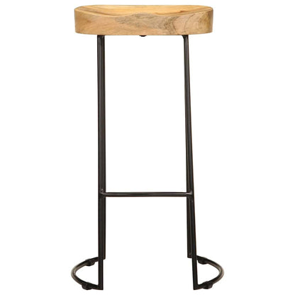 vidaXL Bar Stools 2 pcs Solid Mango Wood - Multicolour - 41 x 44 x 76 cm