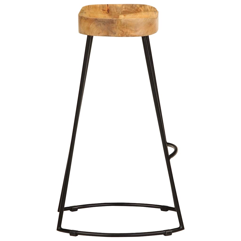 vidaXL Bar Stools 2 pcs Solid Mango Wood - Multicolour - 41 x 44 x 76 cm