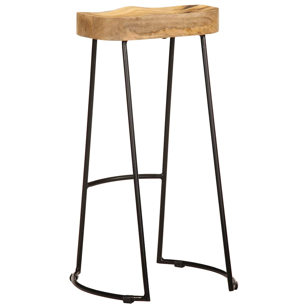 vidaXL Bar Stools 2 pcs Solid Mango Wood - Multicolour - 41 x 44 x 76 cm