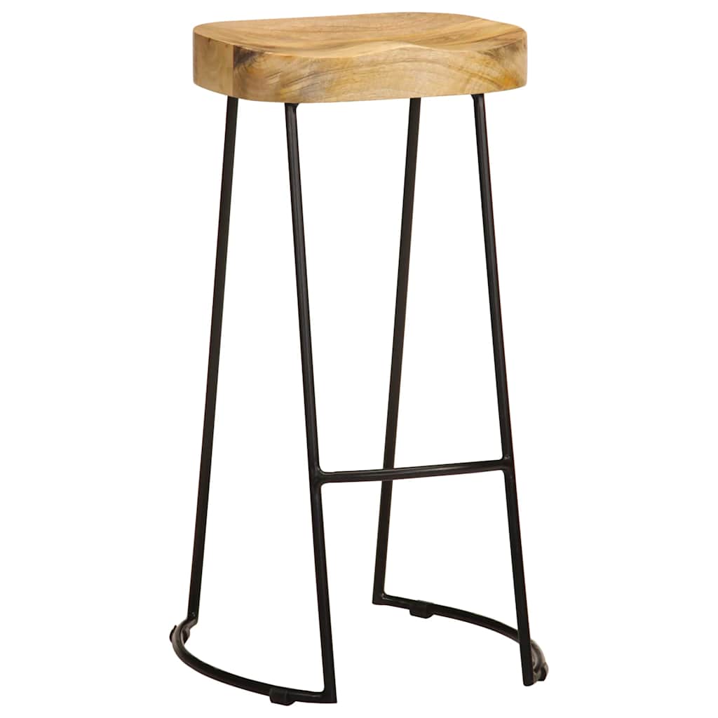 vidaXL Bar Stools 2 pcs Solid Mango Wood - Multicolour - 41 x 44 x 76 cm