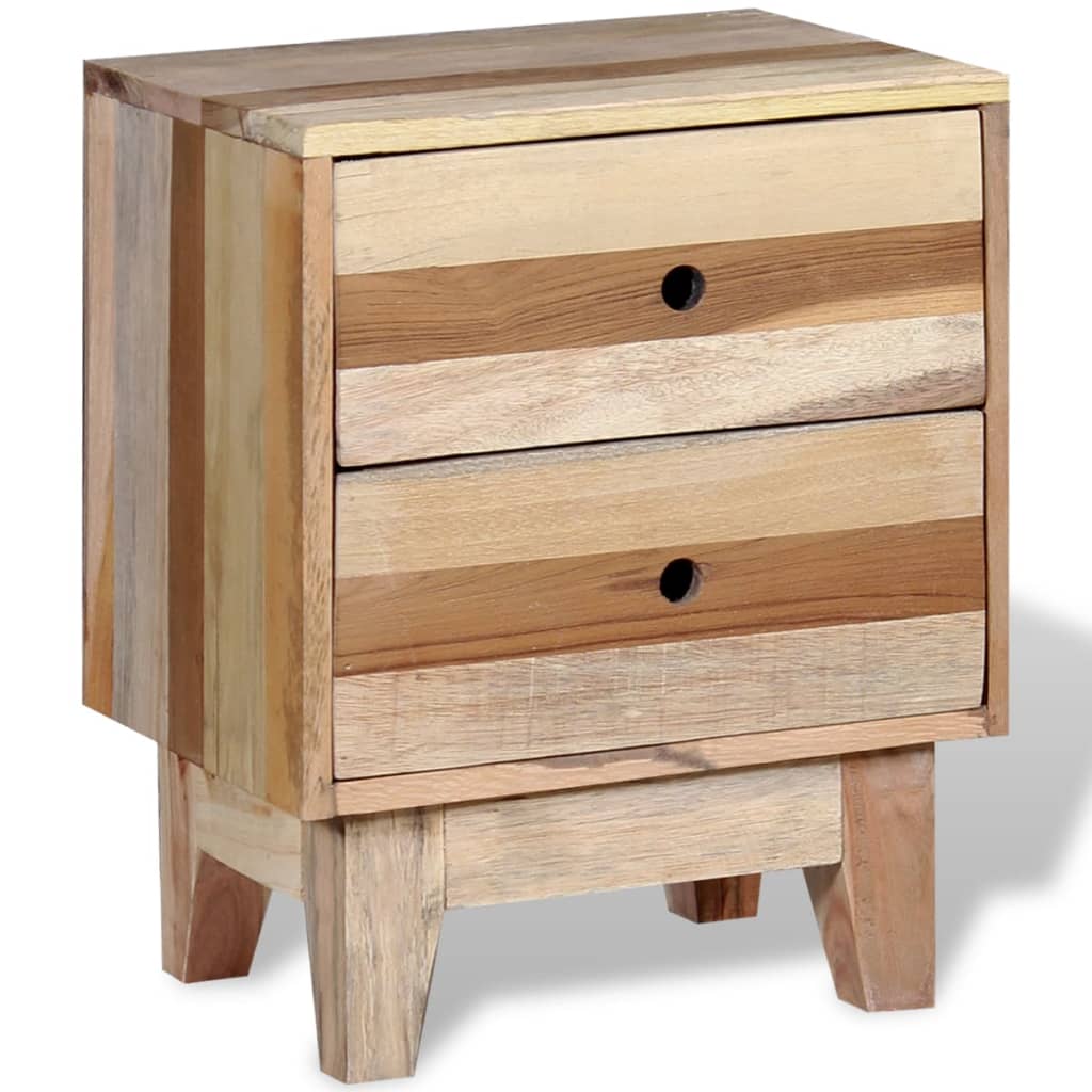 vidaXL Bedside Cabinet Solid Reclaimed Wood - Beige - 30 x 40 x 50 cm