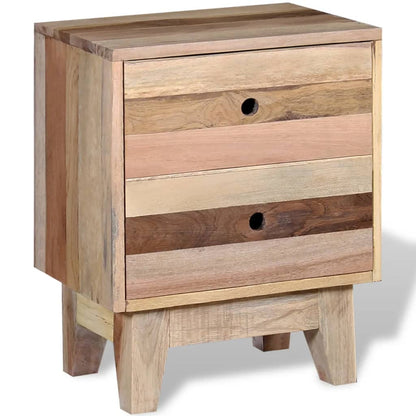 vidaXL Bedside Cabinet Solid Reclaimed Wood - Beige - 30 x 40 x 50 cm