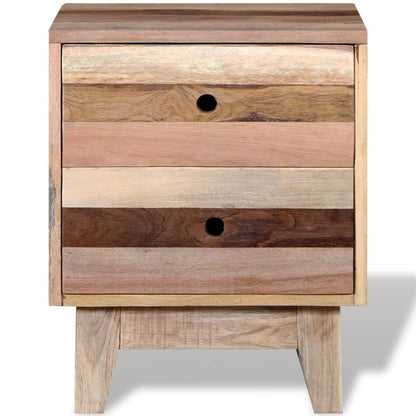 vidaXL Bedside Cabinet Solid Reclaimed Wood - Beige - 30 x 40 x 50 cm