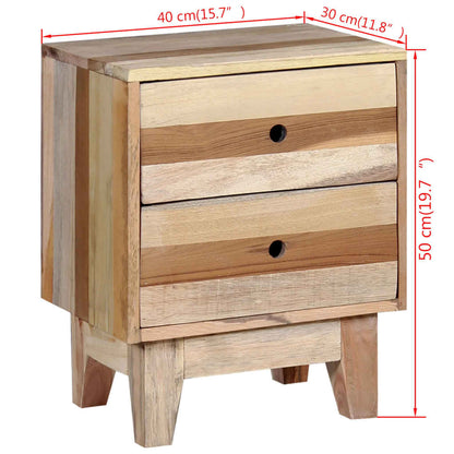 vidaXL Bedside Cabinet Solid Reclaimed Wood - Beige - 30 x 40 x 50 cm