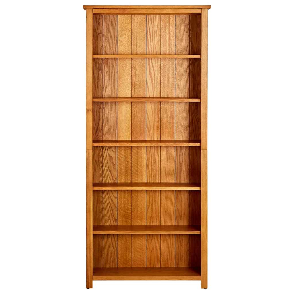 vidaXL 6-Tier Bookcase 80x22.5x180 cm Solid Oak Wood - Brown