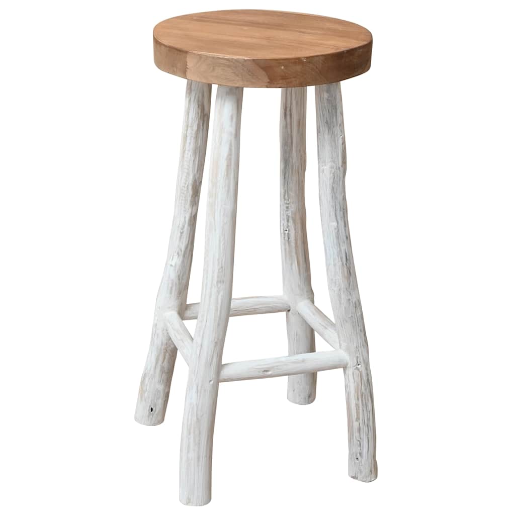 244546 vidaXL Bar Stool Solid Teak Wood - Brown - 37 x 37 x 76 cm