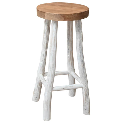 244546 vidaXL Bar Stool Solid Teak Wood - Brown - 37 x 37 x 76 cm