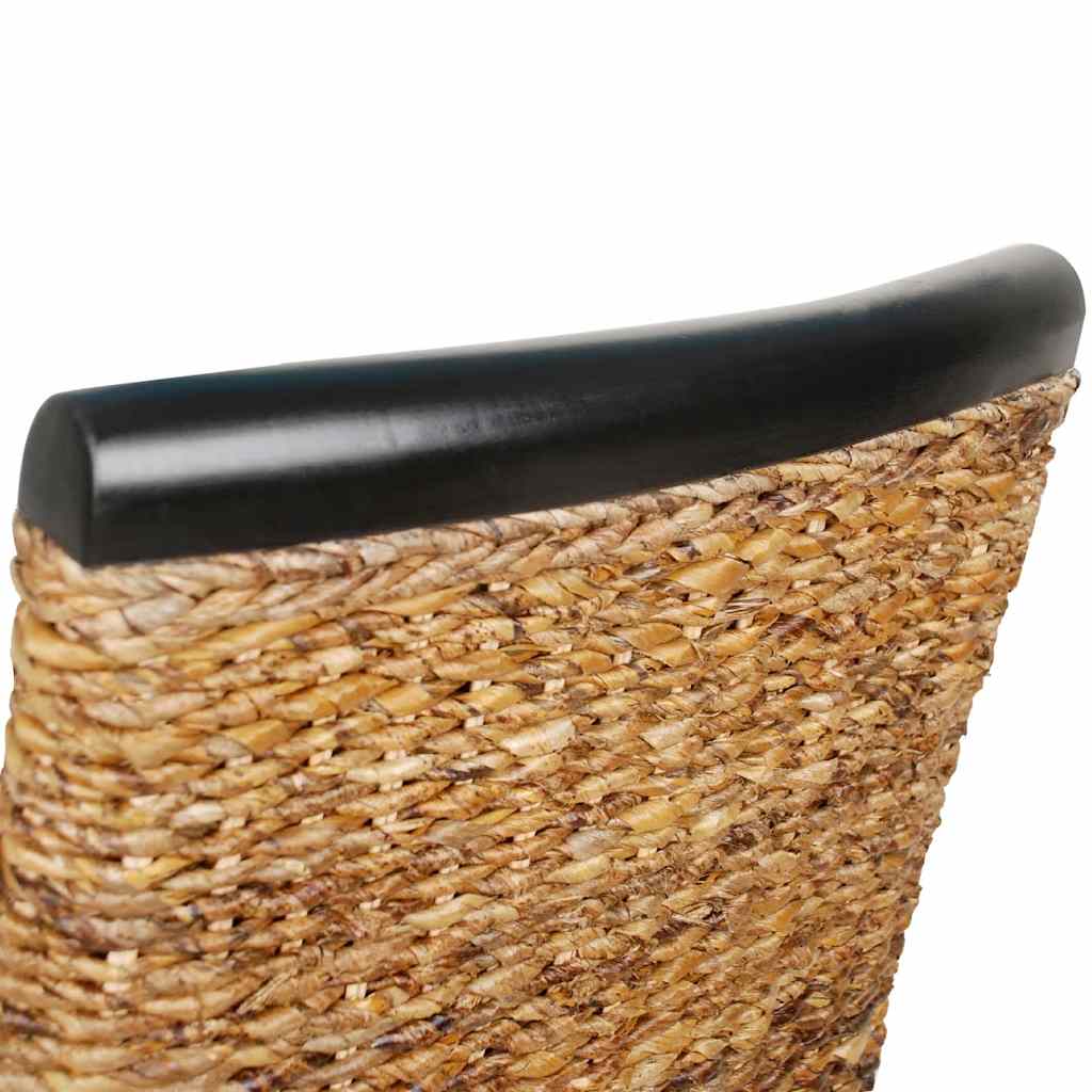 vidaXL Dining Chairs 4 pcs Abaca and Solid Mango Wood - Brown - 47 x 50 x 97 cm