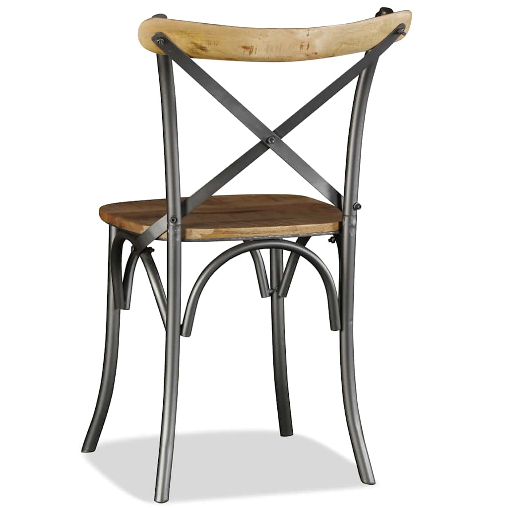 vidaXL Dining Chairs 2 pcs Solid Mango Wood - Multicolour - 51 x 52 x 84 cm