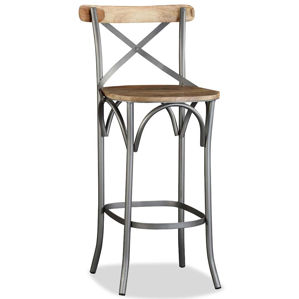 244593 vidaXL Bar Stool Solid Mango Wood - Brown - 49 x 52 x 110 cm