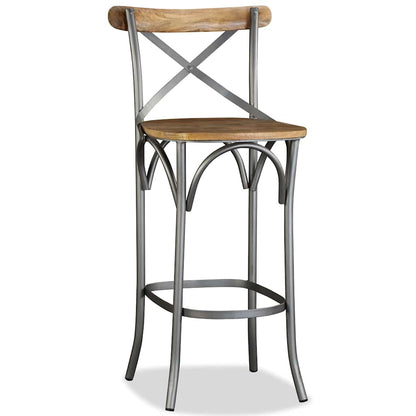 244593 vidaXL Bar Stool Solid Mango Wood - Brown - 49 x 52 x 110 cm