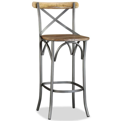 244593 vidaXL Bar Stool Solid Mango Wood - Brown - 49 x 52 x 110 cm