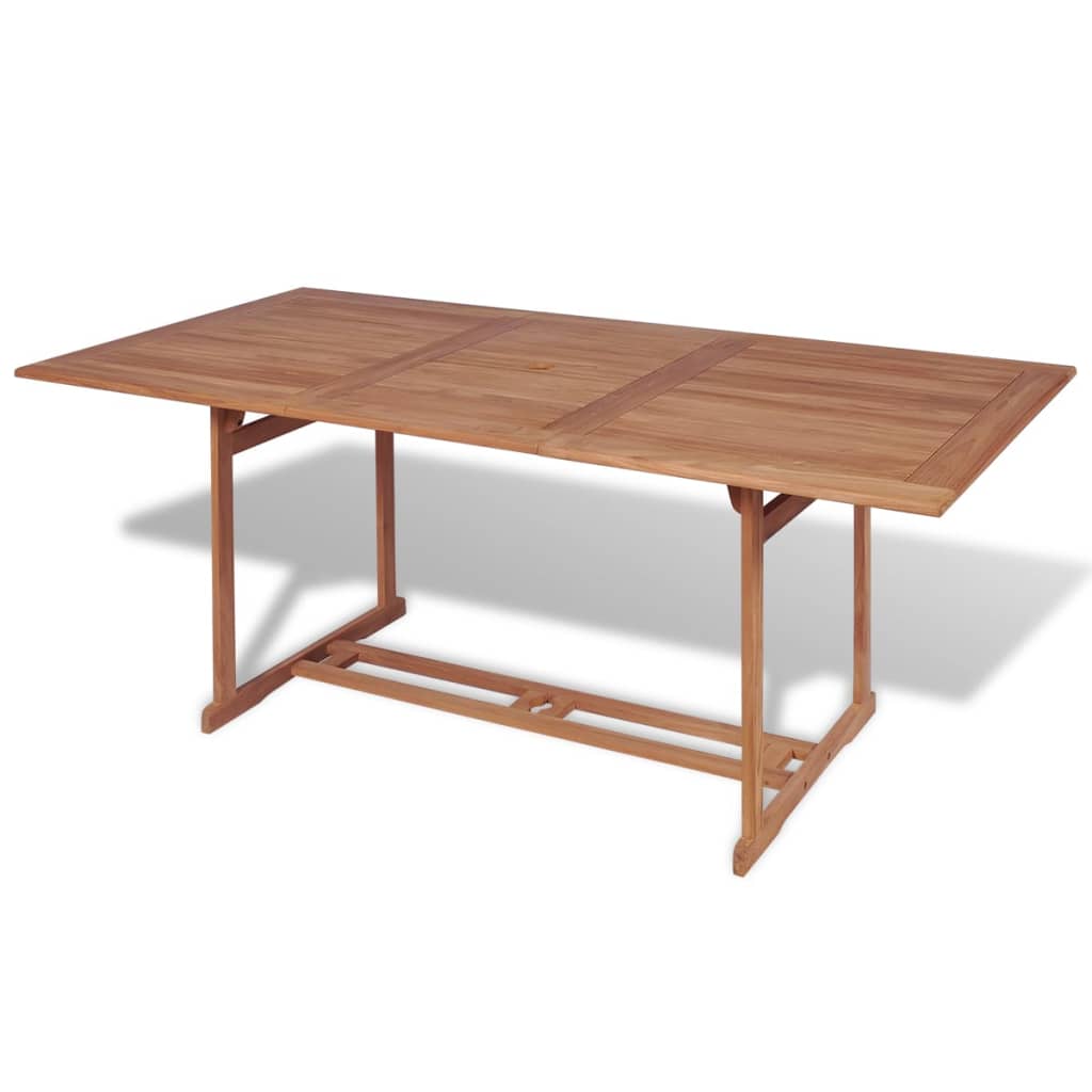vidaXL Garden Table 180x90x75 cm Solid Teak Wood - Brown