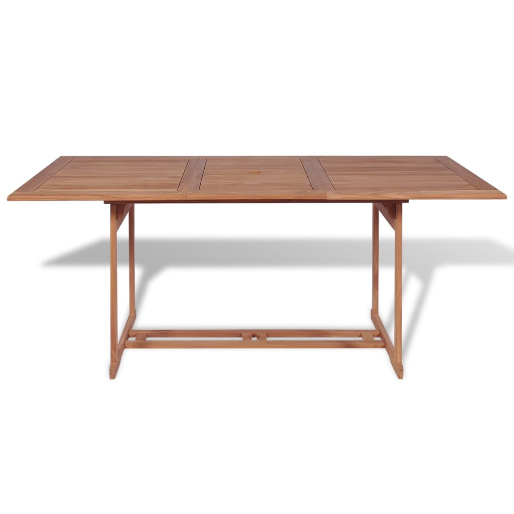vidaXL Garden Table 180x90x75 cm Solid Teak Wood - Brown