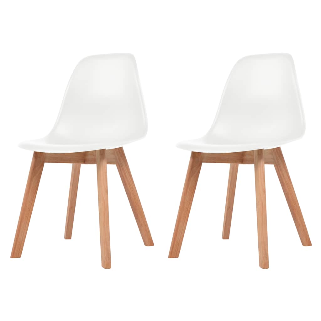 vidaXL Dining Chairs 2 pcs White Plastic - 51 x 82 x 46 cm