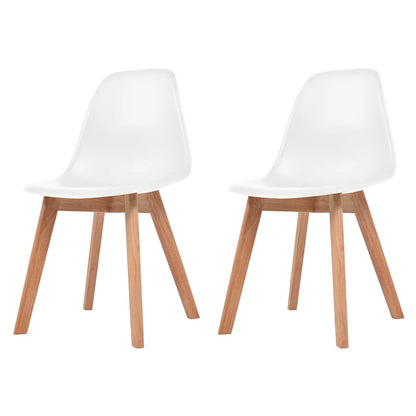 vidaXL Dining Chairs 2 pcs White Plastic - 51 x 82 x 46 cm