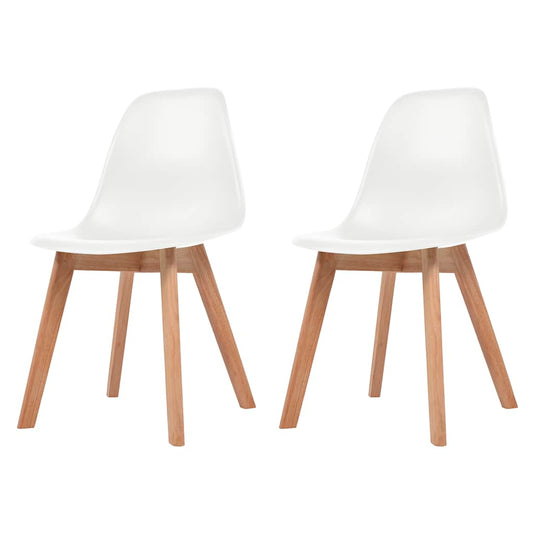 vidaXL Dining Chairs 2 pcs White Plastic - 51 x 82 x 46 cm
