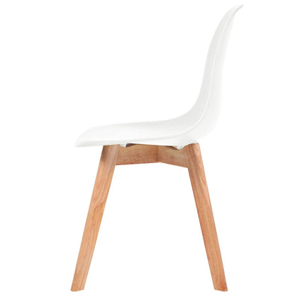vidaXL Dining Chairs 2 pcs White Plastic - 51 x 82 x 46 cm