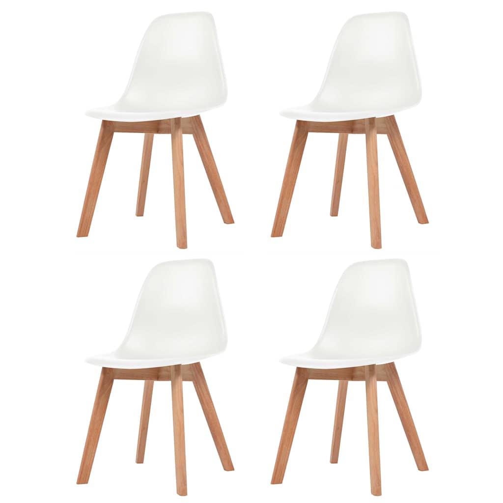 vidaXL Dining Chairs 4 pcs White Plastic - 51 x 82 x 46 cm