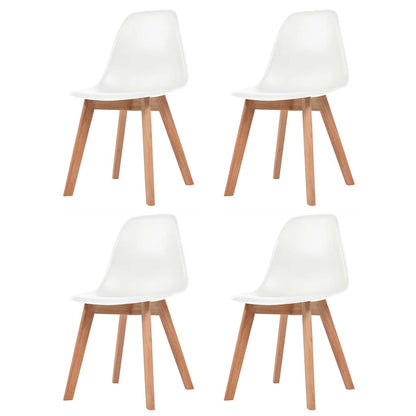vidaXL Dining Chairs 4 pcs White Plastic - 51 x 82 x 46 cm