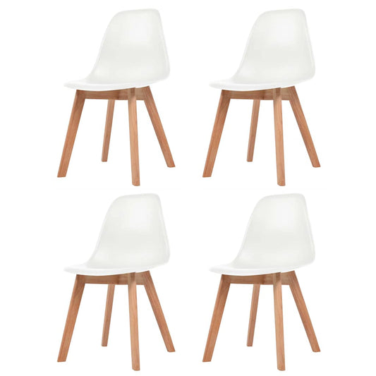 vidaXL Dining Chairs 4 pcs White Plastic - 51 x 82 x 46 cm