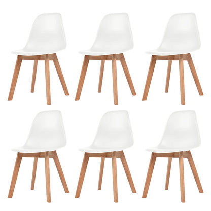 vidaXL Dining Chairs 6 pcs White Plastic - 51 x 82 x 46 cm