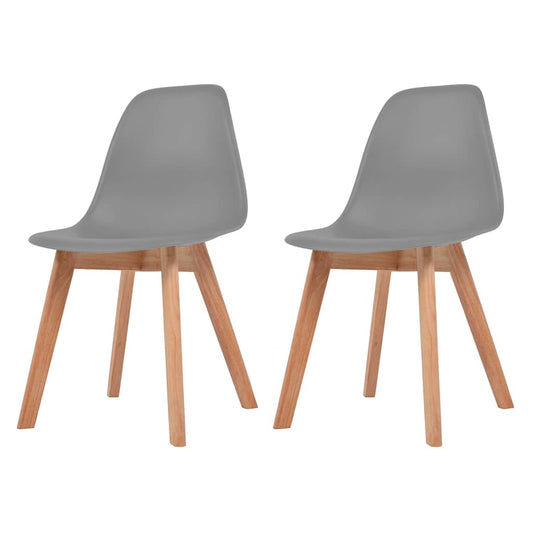 vidaXL Dining Chairs 2 pcs Grey Plastic - 51 x 82 x 46 cm