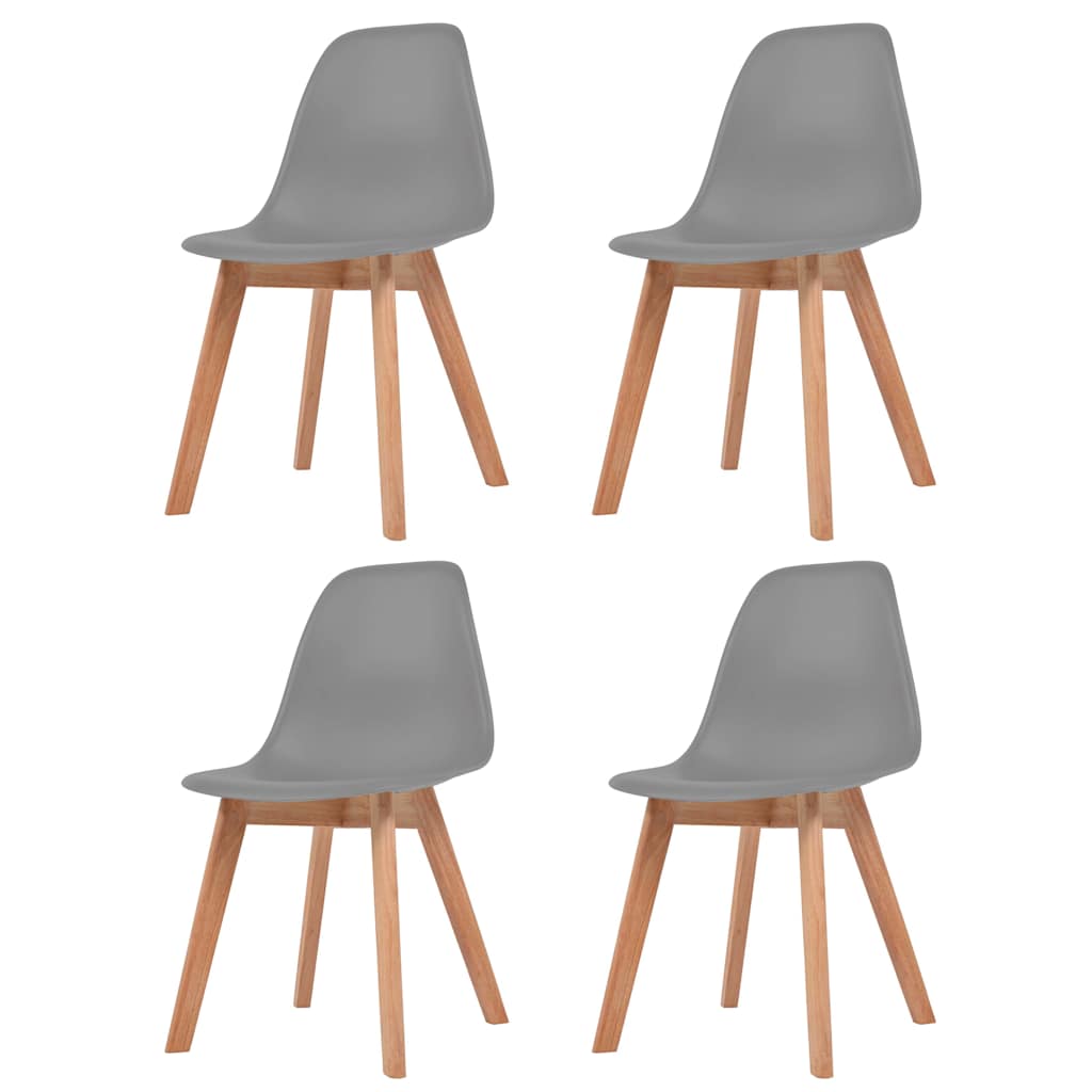 vidaXL Dining Chairs 4 pcs Grey Plastic - 51 x 82 x 46 cm